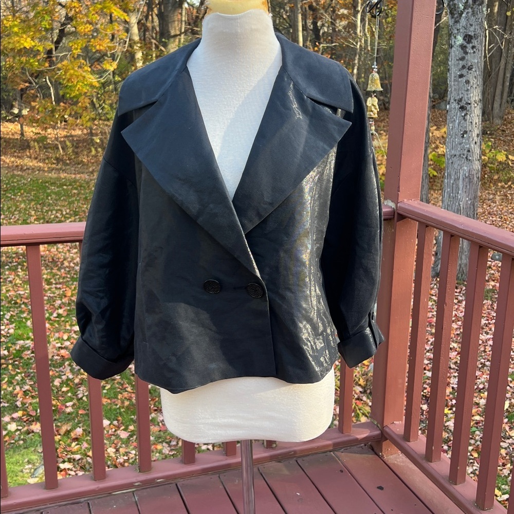 St. john Sz 12, silk blend shimmery Women's Double-Breasted Jacket.